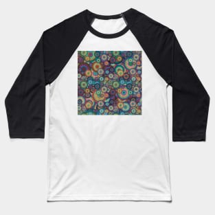 Neon Rainbow Mandala Confetti Baseball T-Shirt